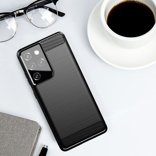 Carbon Flexible TPU skal till Samsung Galaxy S21 Ultra 5G Svart Svart
