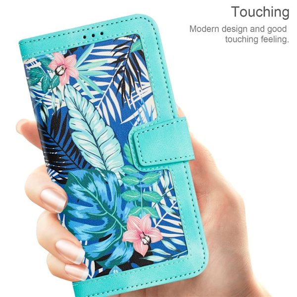 iPhone 15 Pro Max Plånboksfodral Flower Pattern - Grön Grön