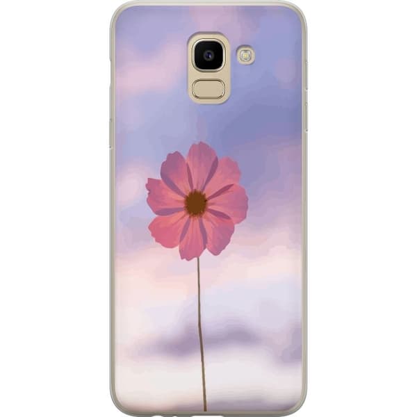 Mobilcover til Samsung Galaxy J6 med lyserød blomst