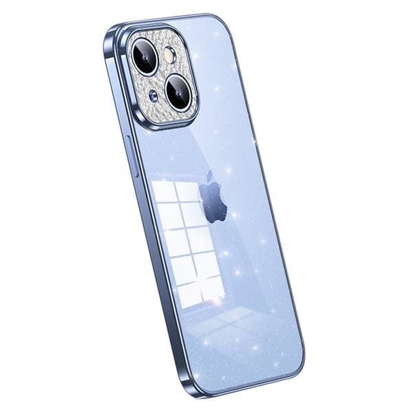SULADA Mobilskal till iPhone 13 i TPU med Glitter Rhinestones - Blå