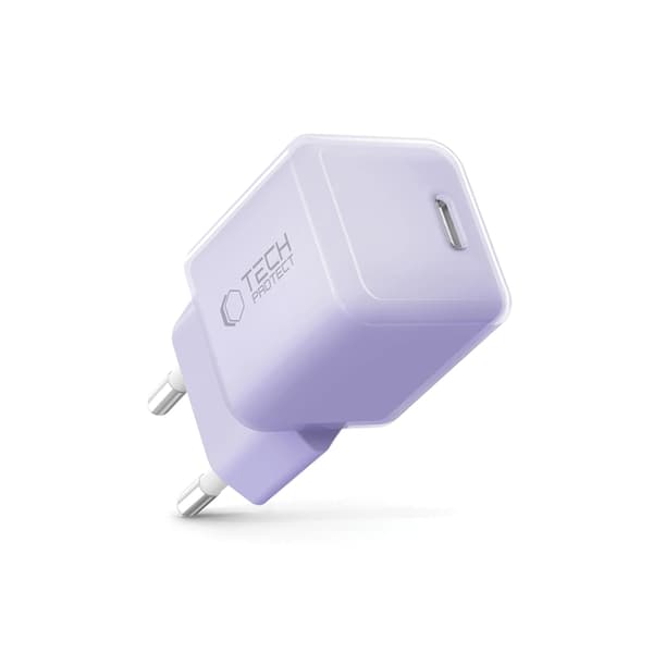 Tech-Protect Vægoplader USB-C 25W - Baby Lilla Lila