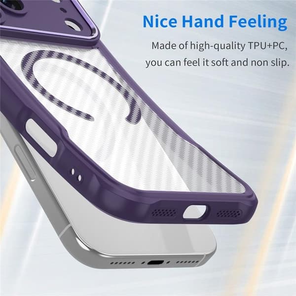 Mobilskal till iPhone 17 Pro MagSafe Carbon Fiber - Lila Lila
