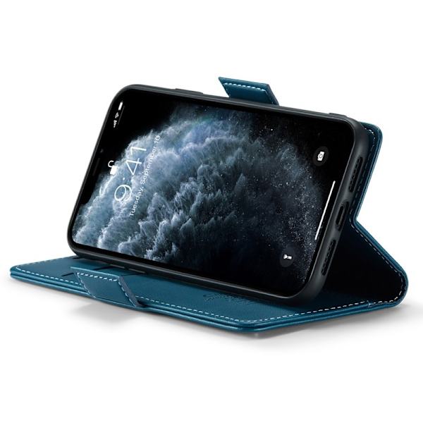 CASEME Series Ställbart Plånboksfodral Konstläder iPhone 11 Pro Blå