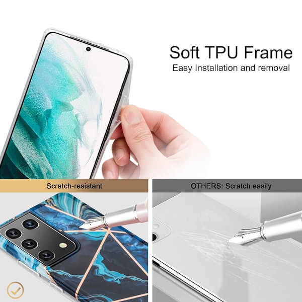 BOOM - Grid skal Galaxy S21 Ultra - Svart Marmor Svart