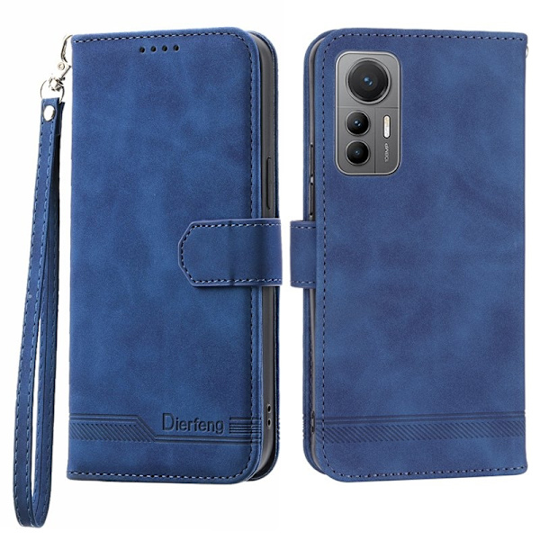 DIERFENG DF-03 Xiaomi 12 Lite 5G Plånboksfodral Konstläder - Blå