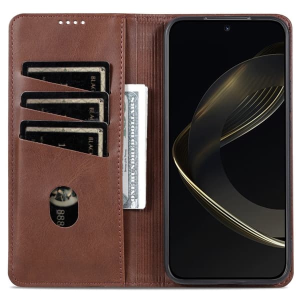AZNS Xiaomi 15T Pro Plånboksfodral Konstläder - Brun