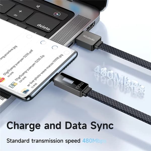 MCDODO USB-A - USB-C 100W Kabel 1.2M PD CA-4980 MDD Rhythm Svart