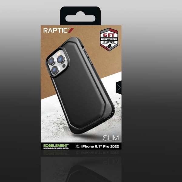 Raptic iPhone 14 Pro Case Slim - musta