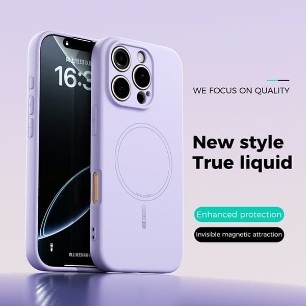 ABEEL Mobilskal till iPhone 16 Pro MagSafe Liquid Silicone - Lila