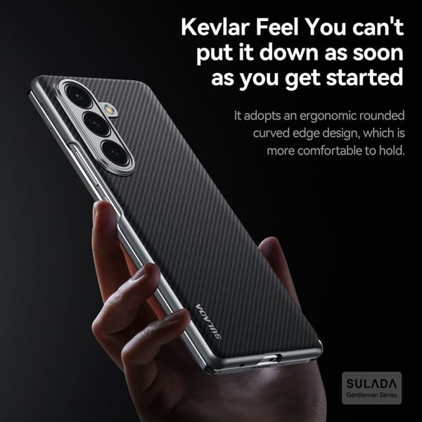 SULADA Mobilskal till Galaxy Z Fold7 5G Läder+PC Kolfiber Lila
