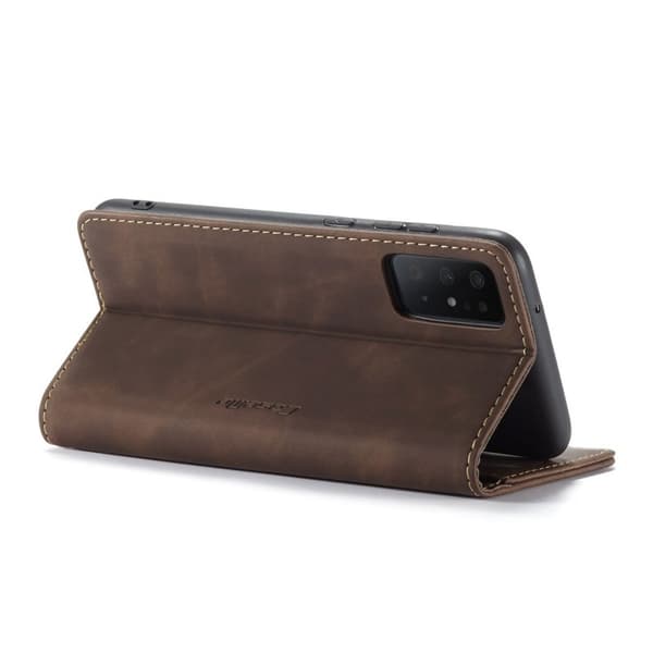 CASEME Series Plånboksfodral Konstläder Ställ Samsung Galaxy S20 Plus - Brun