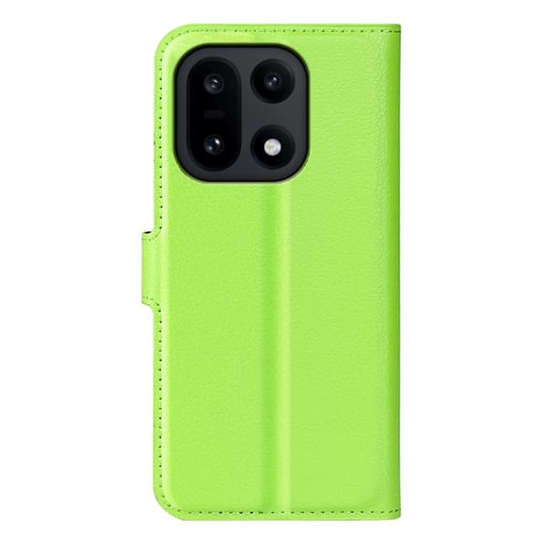 AMORUS OnePlus 15 Konstläder Plånboksfodral Litchi Shockproof - Grön Grön