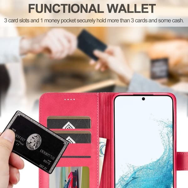 LC.IMEEKE Samsung Galaxy S23 FE Plånboksfodral Konstläder - Rosa