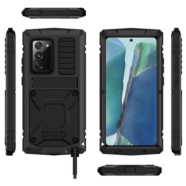 R-JUST Mobilskal till Galaxy Note20 Metall + Silikon + PC Svart