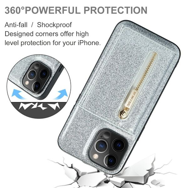 DG.MING M3 Series Mobilskal till iPhone 12 Pro Max Glitter Silver