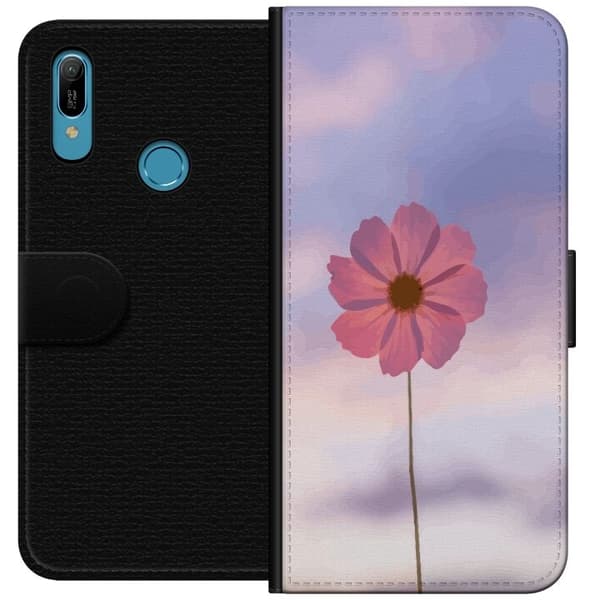 Plånboksfodral till Huawei Y6 (2019) med Rosa blomma
