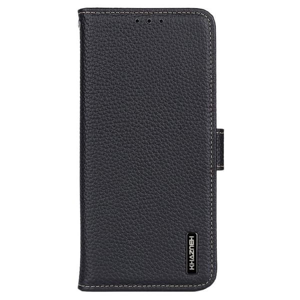 KHAZNEH Samsung Galaxy S26/S26 Pro Plånboksfodral Äkta Läder Flip - Svart