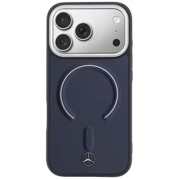 Mercedes Mobilskal För iPhone 17 Pro MagSafe Läder 3D - Marinblå