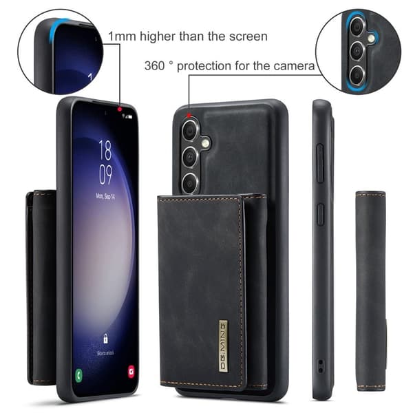 DG.MING Samsung Galaxy S23 FE Konstläder Plånboksfodral Svart