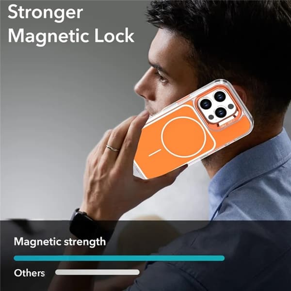 Mobilskal till iPhone 16 Pro MagSafe Lens Kickstand med Handrem - Orange Orange