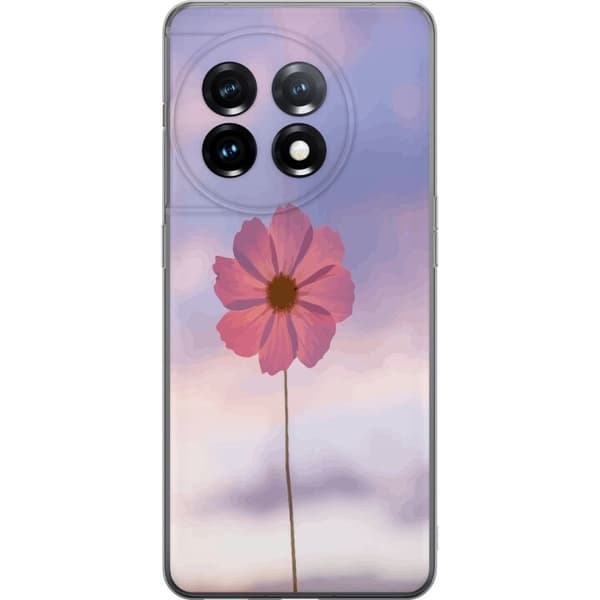 Taske til OnePlus 11R med lyserød blomst