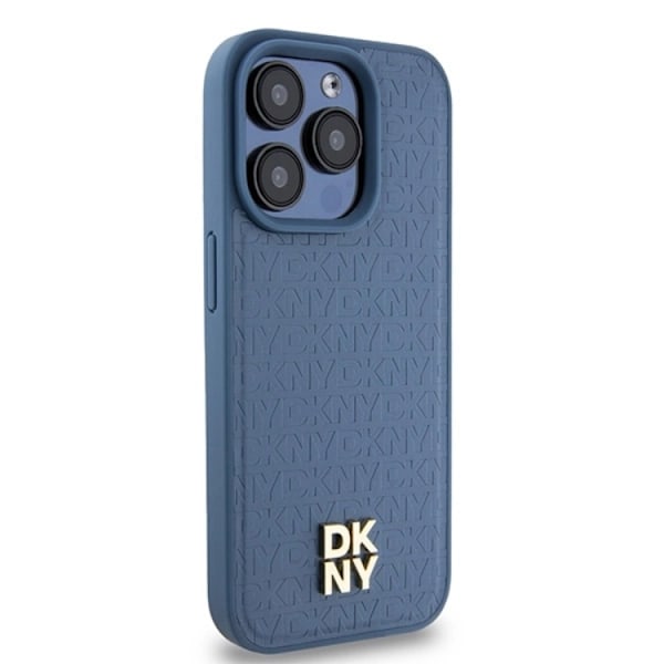 DKNY iPhone 15/14/13 Mobilskal Magsafe Läder Pattern Metal Logo