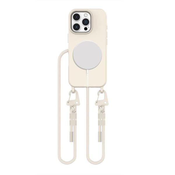 Tech-Protect iPhone 16 Pro Max mobiltelefon halskædebetræk Magsafe mavekæde - Latte Beige