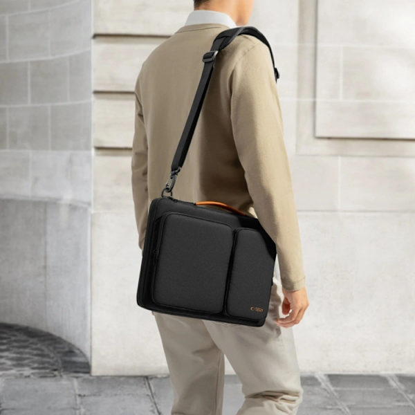 Tech-Protect Computertaske 13-14" Defender - Sort/Orange Svart