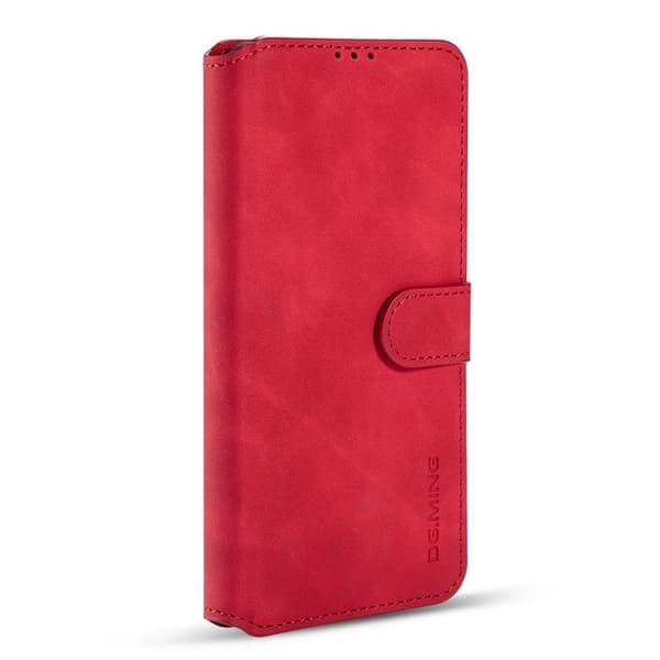 DG.MING Samsung Galaxy S21 Plånboksfodral Retro Konstläder Röd