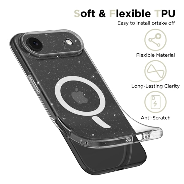 Tech-Protect Mobilskal till iPhone Air Magsafe Flexair - Glitter Transparent
