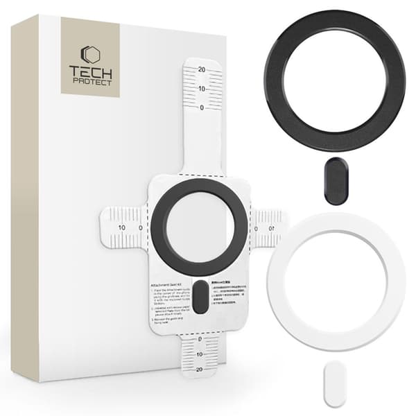 Tech-Protect MagSafe Universal Magnetisk Ring [2in1] - Sort og Hvid Svart