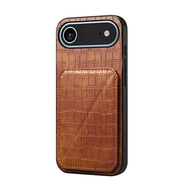 Mobilskal till iPhone Air Korthållare Crocodile Textured - Brun Brun