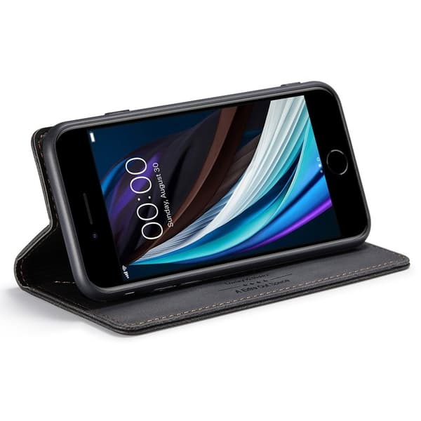 AUTSPACE A01 iPhone 6/7/8/SE (2020) Plånboksfodral Konstläder - Svart