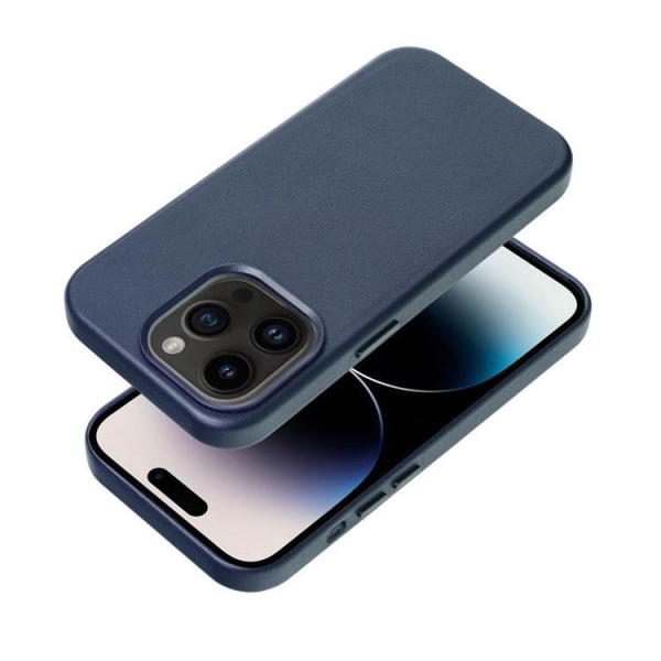 iPhone 12 Magsafe Cover Læder - Indigo Blå