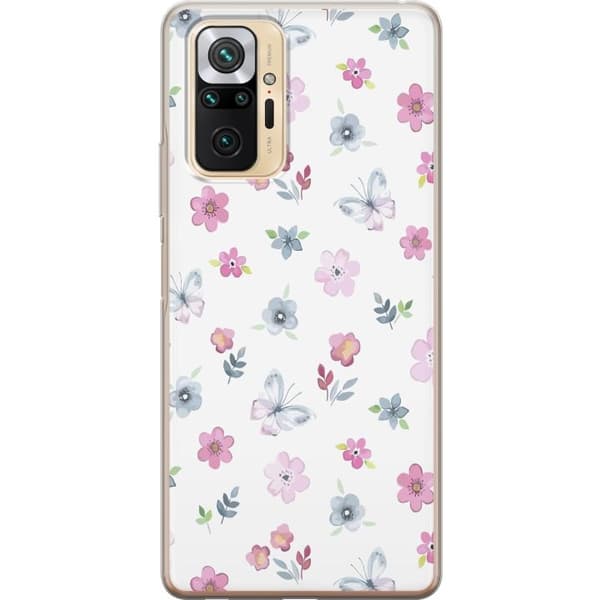 Mobilskal till Xiaomi Redmi Note 10 Pro med Blommor och fjärillar