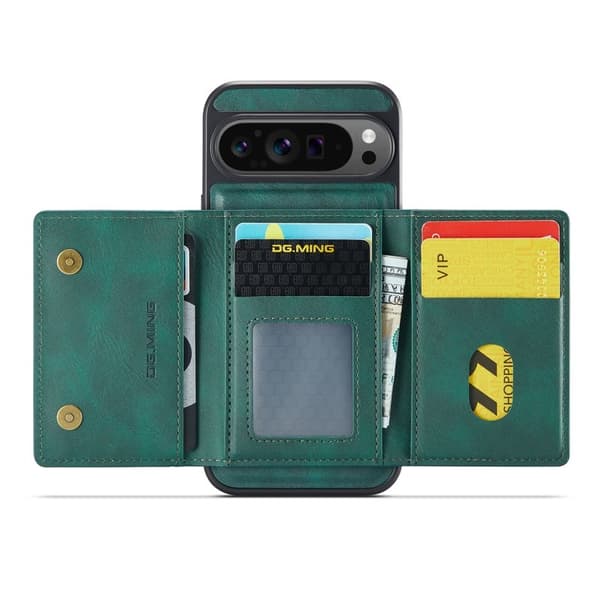 DG.MING M5 Series Mobilskal till Google Pixel 9 Pro XL Konstläder Grön