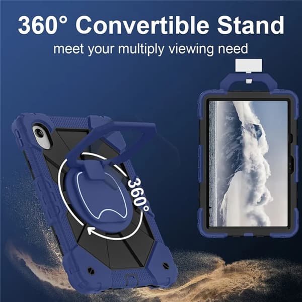 Lenovo M11/Idea Tab Mobilskal Silikon Kickstand - Blå/Svart Svart
