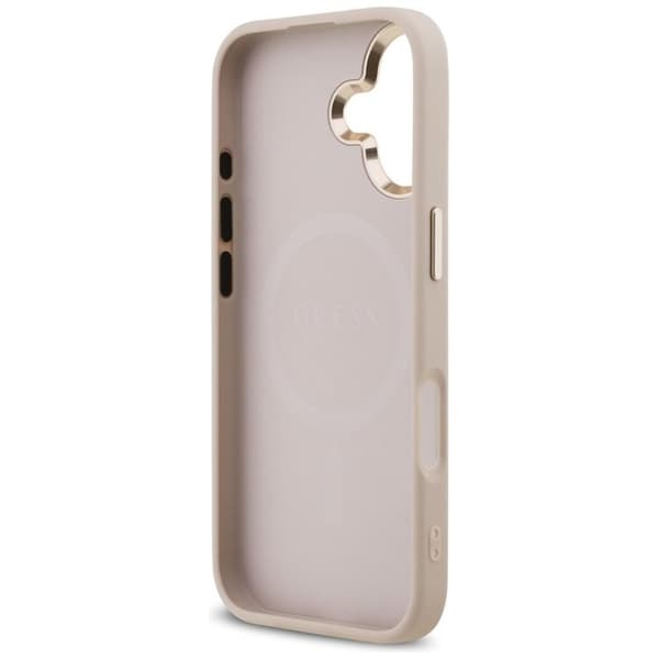Guess Mobilskal till iPhone 17 MagSafe 4G Triangle Logo - Rosa Guld Rosa
