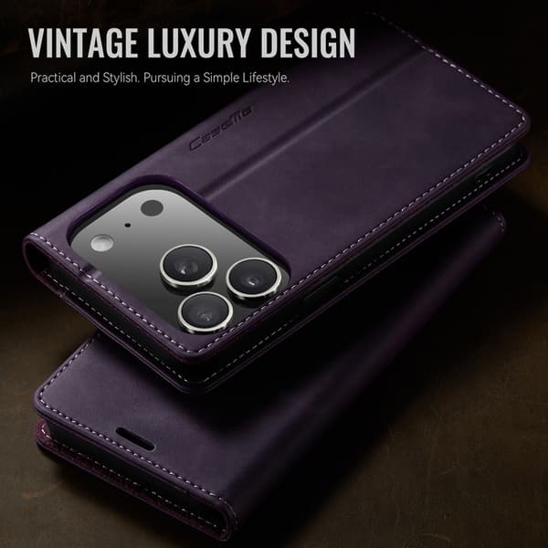 Caseme iPhone 17 Pro Plånboksfodral RFID-Skydd 033 - Lila Lila