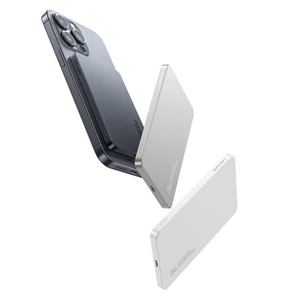 USAMS Trådlös Powerbank 5000mAh 20W CY Series - Vit Vit