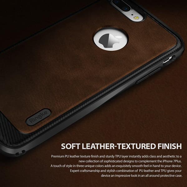 Ringke Leather Style Skal till Apple iPhone 7 Plus - Brun Brown