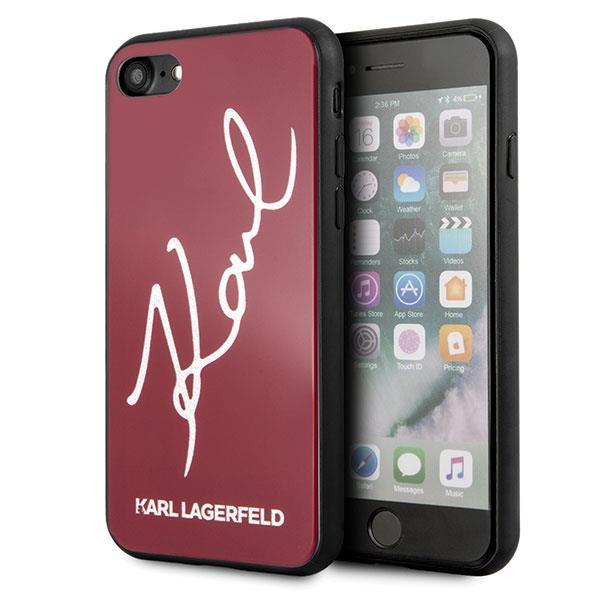 Karl Lagerfeld Cover iPhone 7/8 / SE 2020 Signature Glitter - Rød Red