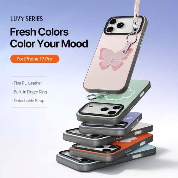 DUX DUCIS Mobilskal till iPhone 17 Pro Max Fingerring/Rem Luvy Series Rosa