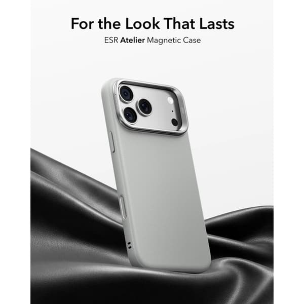 ESR Mobilskal För iPhone 18 Pro Max/17 Pro Max Magsafe Läder Kickstand - Grå