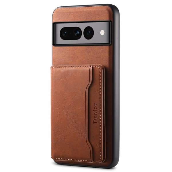 DENIOR D13 Google Pixel 7 Pro Fodral KonstLäder Ställ - Brun