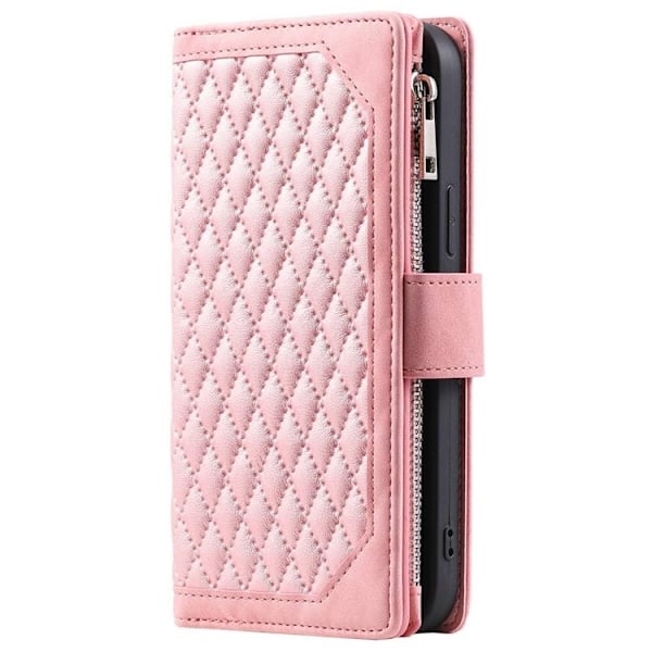 iPhone 14 Pro Max Plånboksfodral Rhombus - Rosa