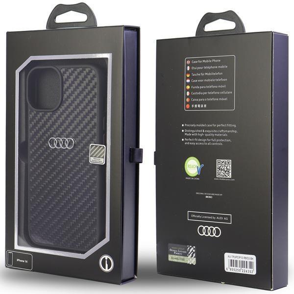 Audi iPhone 12/12 Pro Mobilcover Carbon Fiber - Sort