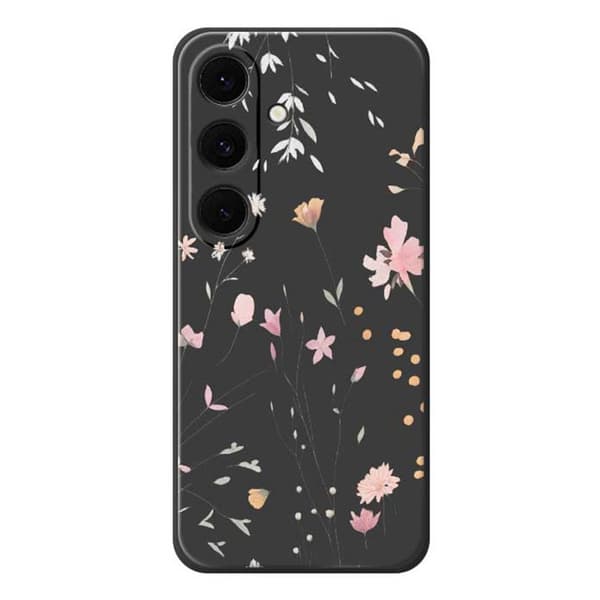 Mobilskal för Samsung Galaxy S26 Plus Blommönster TPU - Svart