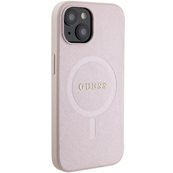 Guess Mobilskal till iPhone 15 Plus Magsafe Saffiano - Rosa