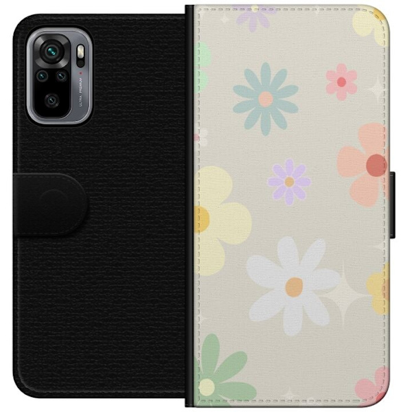 Plånboksfodral till Xiaomi Redmi Note 10S med fejdande blommor